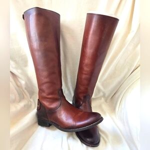 FRYE Leather High Shaft Equestrian Zip Back Boots -Melissa Button